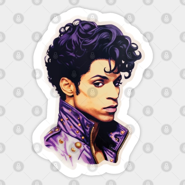 Prince Tribute Portrait Sticker by Geektastic Designs